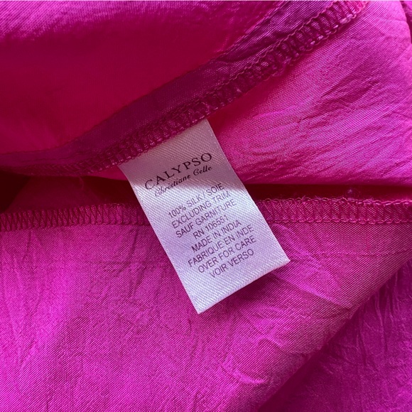 Calypso St. Barth 100% Silk Fuschia Skirt - Picture 7 of 7